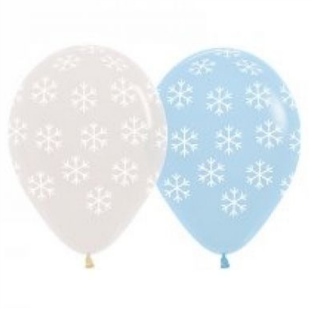 Globos copos de nieve 6u